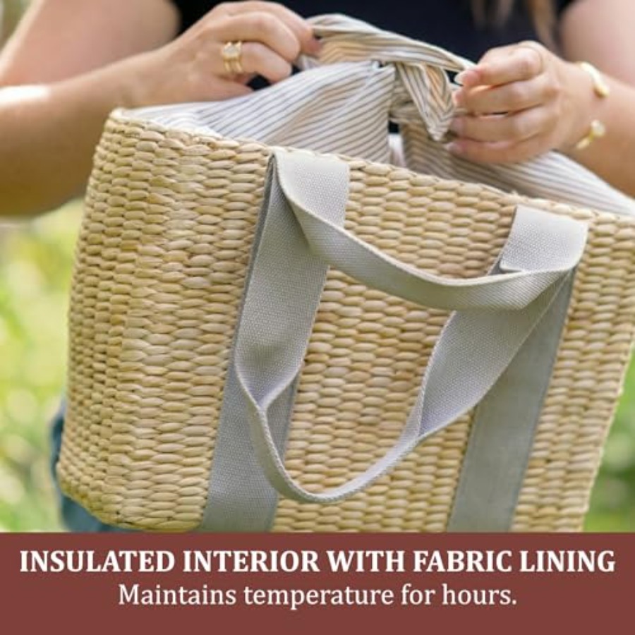 Insulated Seagrass Picnic Tote - Outdoor Adventure Day recensie en prijs