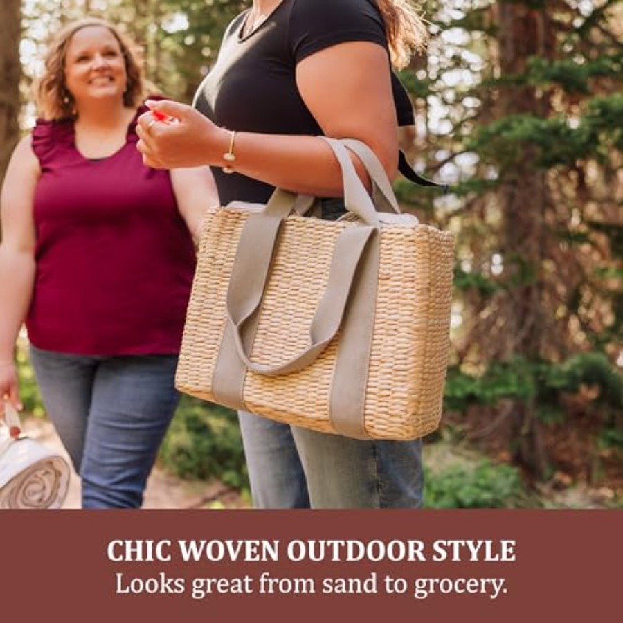 Insulated Seagrass Picnic Tote - Outdoor Adventure Day recensie en prijs
