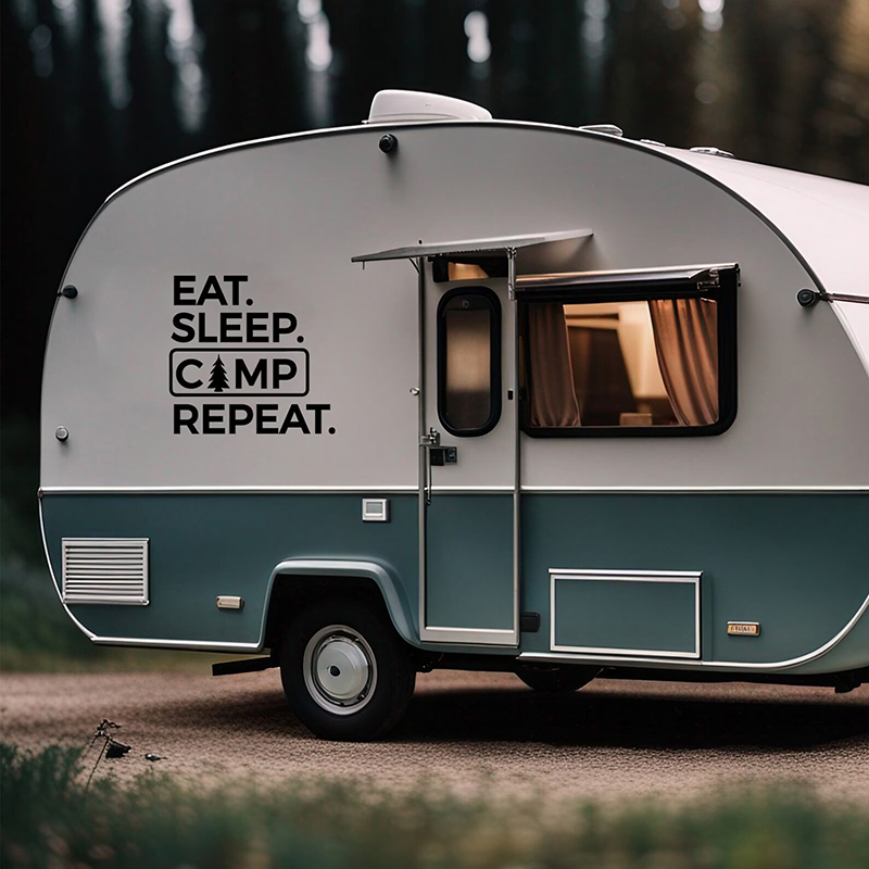 Eat Sleep Camp Repeat Decal fo - Outdoor Adventure Quotes recensie en prijs