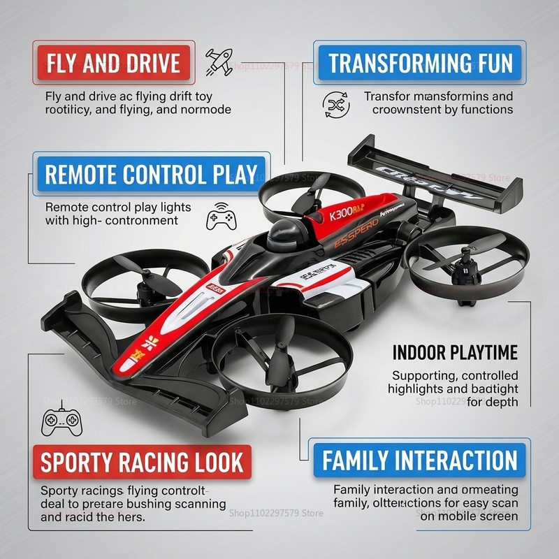 RC UAV Flying Drift Cars 2-in- - Outdoor Adventure Races recensie en prijs