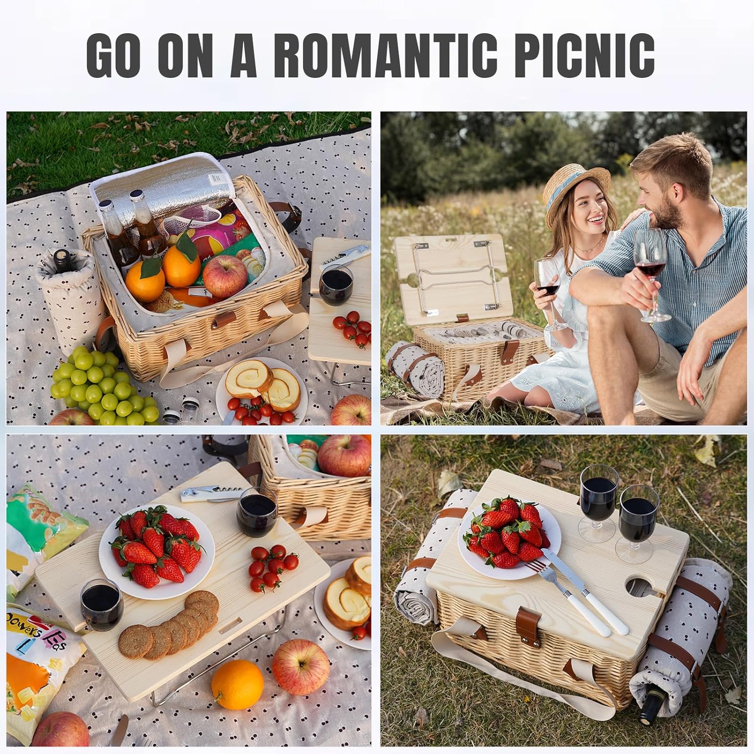 Wicker Picnic Basket for 2 wit - Outdoor Adventure Images recensie en prijs