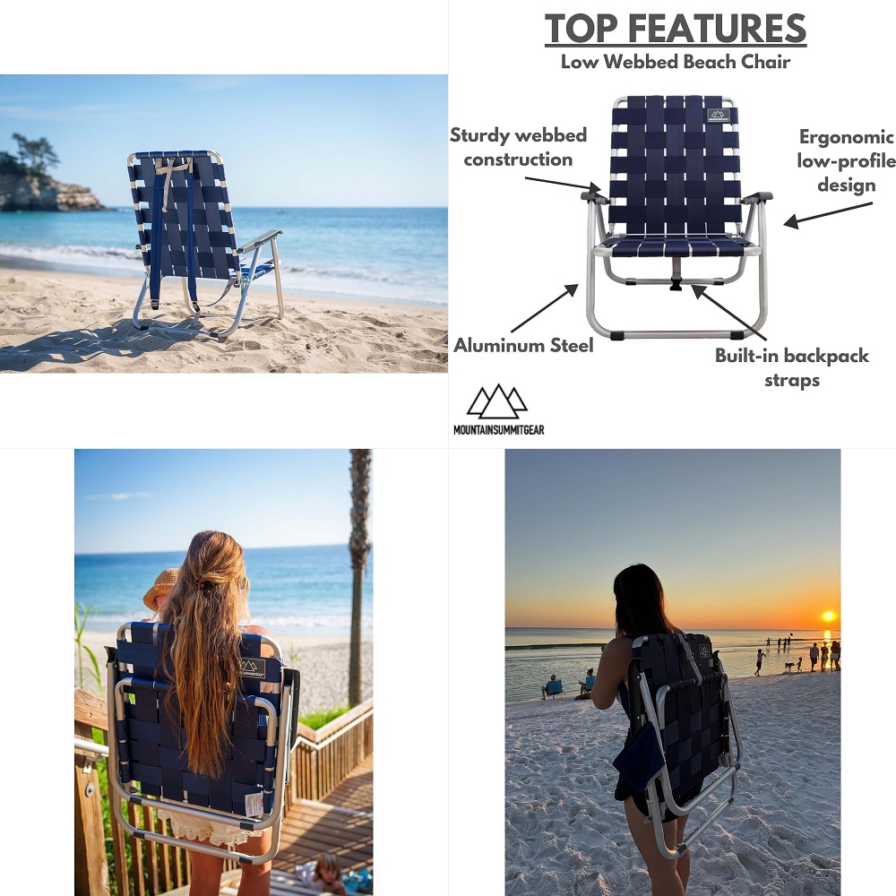 Low Webbed Beach Chair with Ba - Outdoor Adventure Day recensie en prijs