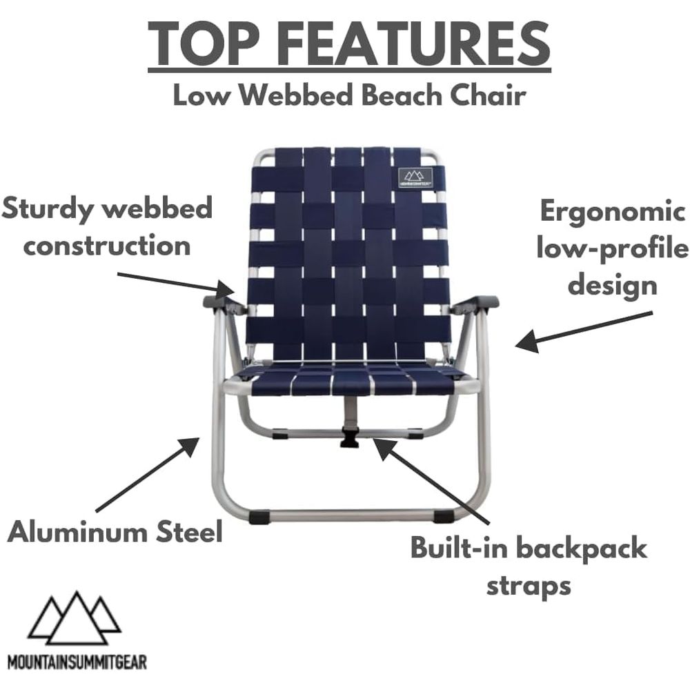 Low Webbed Beach Chair with Ba - Outdoor Adventure Day recensie en prijs